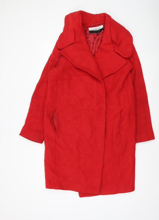 Jaeger Women’s Red Wool Blend Mid-Length Coat UK 10