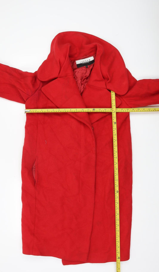 Jaeger Women’s Red Wool Blend Mid-Length Coat UK 10