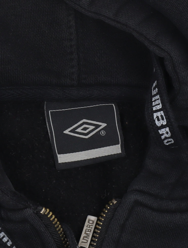 Umbro Men’s Black Full Zip Hoodie Size M Sportswear Cotton Blend