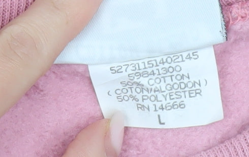 Lee Women’s Pink Short Sleeve Pullover Sweatshirt L