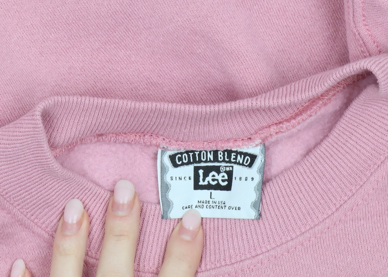 Lee Women’s Pink Short Sleeve Pullover Sweatshirt L