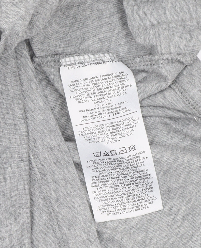 Nike Men's Grey Large Sports Logo T-Shirt Crew Neck