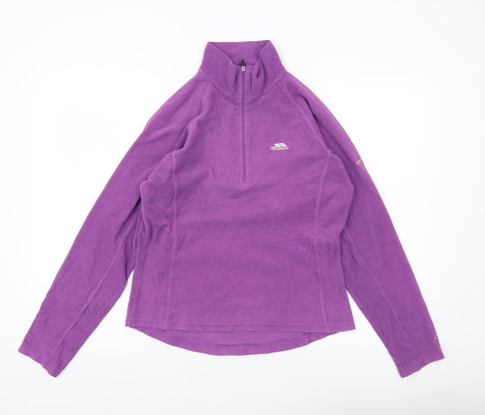 Trespass Womens Purple M Fleece 1/4 Zip Pullover Sweatshirt Hiking