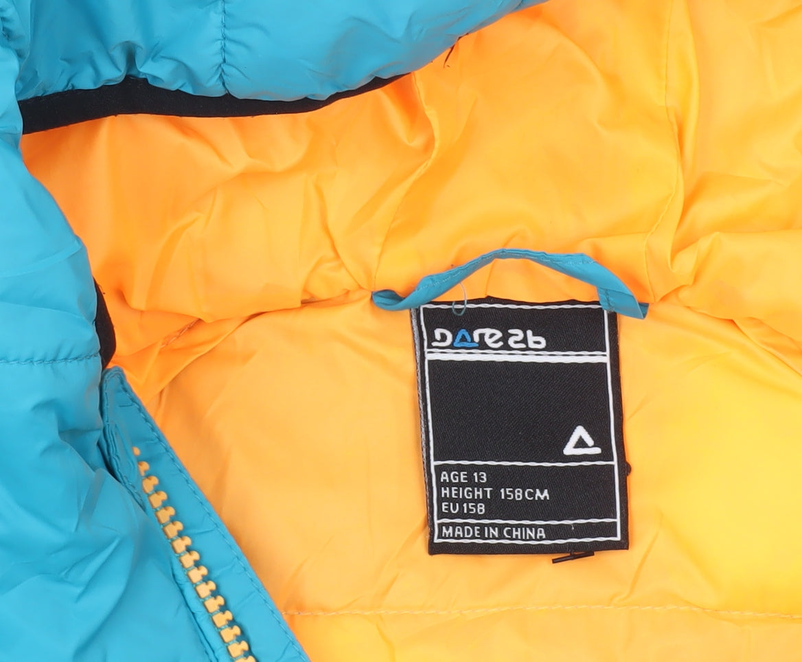 Dare 2b Boys Blue Hooded Puffer Jacket Age 13 Insulated Winter Coat