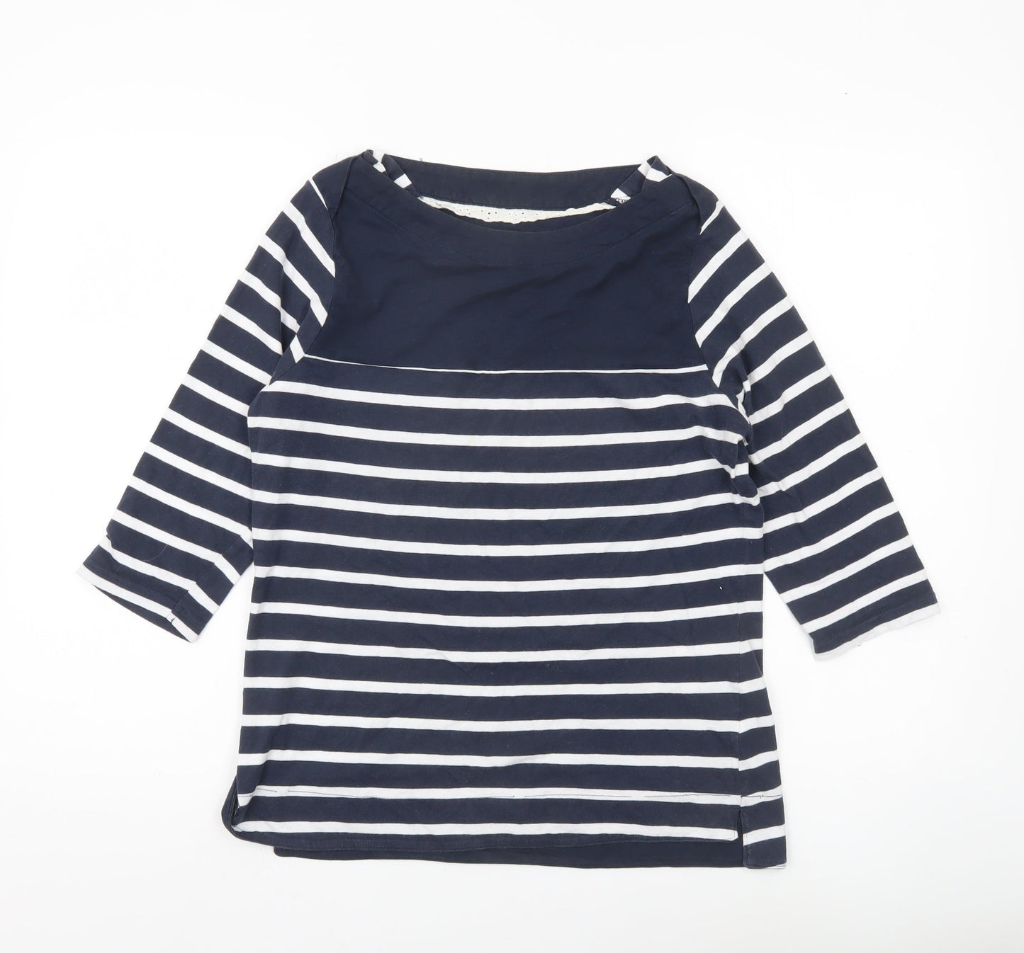 Regatta Womens Blue Striped Nautical Boat Neck Top Size 10