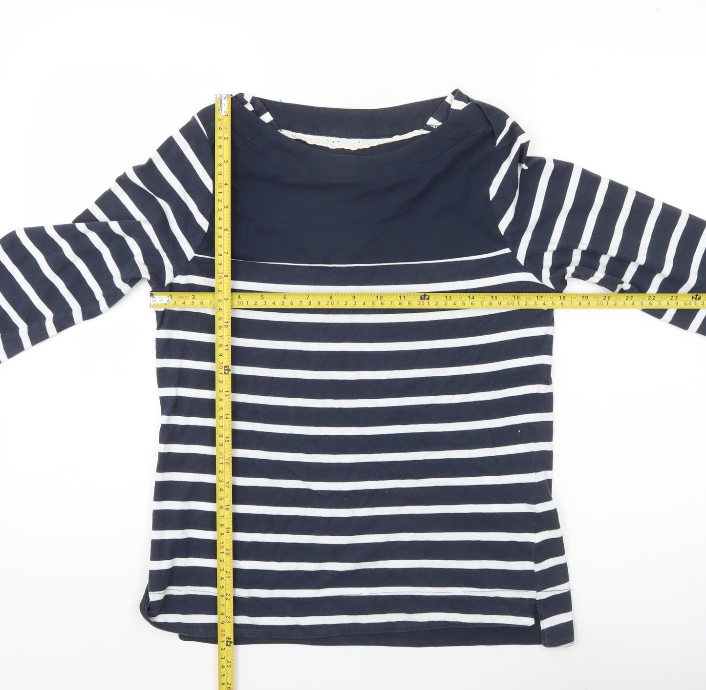 Regatta Womens Blue Striped Nautical Boat Neck Top Size 10