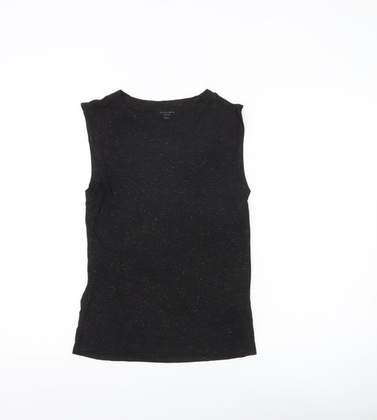 AllSaints Womens Black Medium Tank Top Sleeveless Viscose Blend