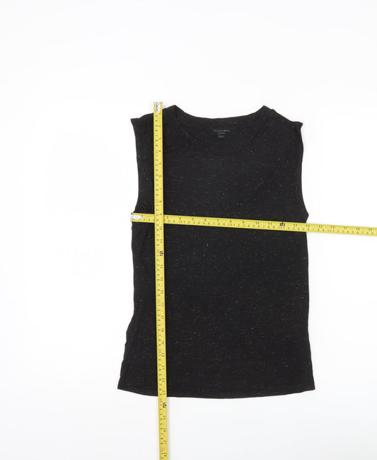 AllSaints Womens Black Medium Tank Top Sleeveless Viscose Blend