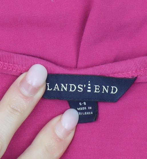 Womens UK Size 6 Lands' End Pink Viscose Blend T-Shirt