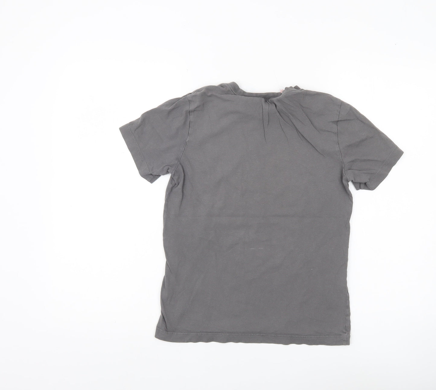 Adidas Boys Grey T-Shirt 11-12 Years Short Sleeve Cotton Logo Sports Top