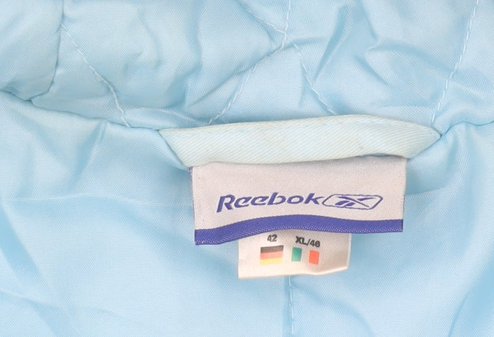 Reebok Women’s Blue Hooded Parka Jacket Size 16 Faux Fur Trim