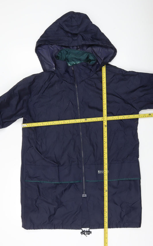 Regatta Mens Blue Small Hooded Rain Coat Jacket Outdoor Waterproof