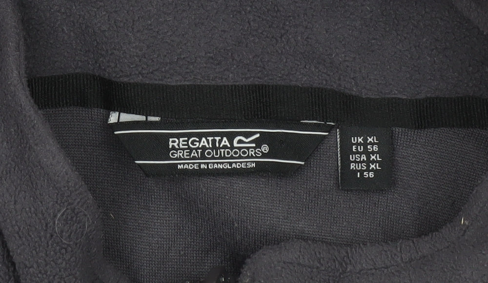 Regatta Mens Grey Fleece Sweatshirt XL 1/2 Zip Outdoor Layer