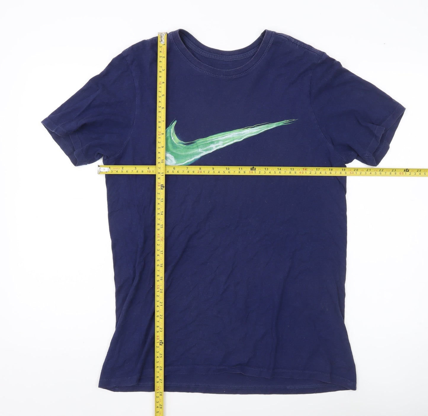 Nike Men's Blue Medium Athletic Fit Graphic Logo T-Shirt