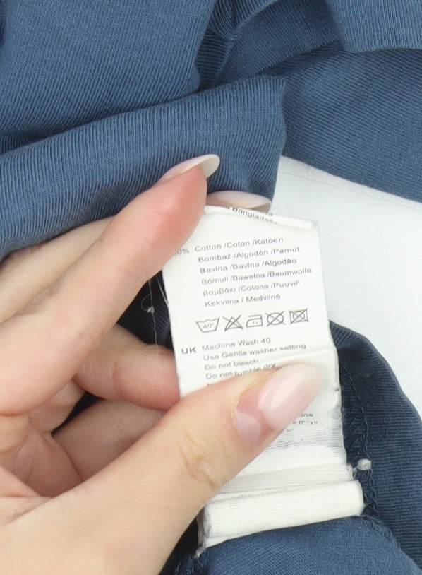 Firetrap Men's Blue Small Cotton Crew Neck Short Sleeve T-Shirt