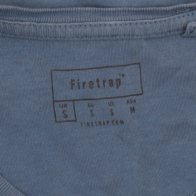 Firetrap Men's Blue Small Cotton Crew Neck Short Sleeve T-Shirt