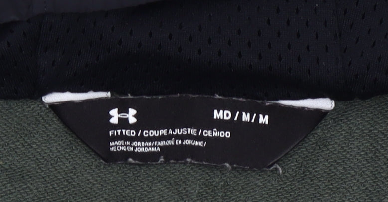 Under Armour Men’s Green Black Pullover Hoodie Size M Slim Fit