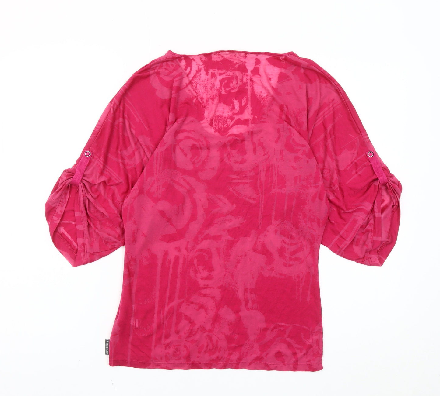 Firetrap Womens Pink Floral Scoop Neck T-Shirt Size S