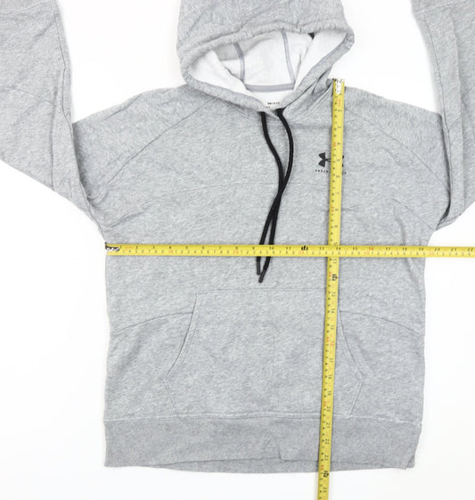 Under Armour Boys Grey Pullover Hoodie S Relaxed Fit Sports Cotton Blend
