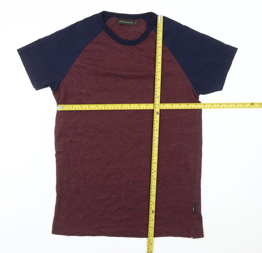 French Connection Men’s Red & Blue Colourblock T-Shirt Size M