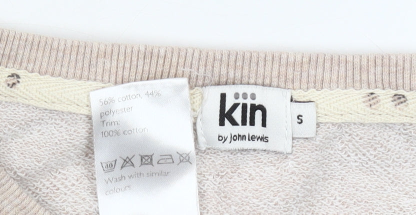 Brand and care label for Kin by John Lewis Women’s Beige Crew Neck Pullover Sweatshirt S