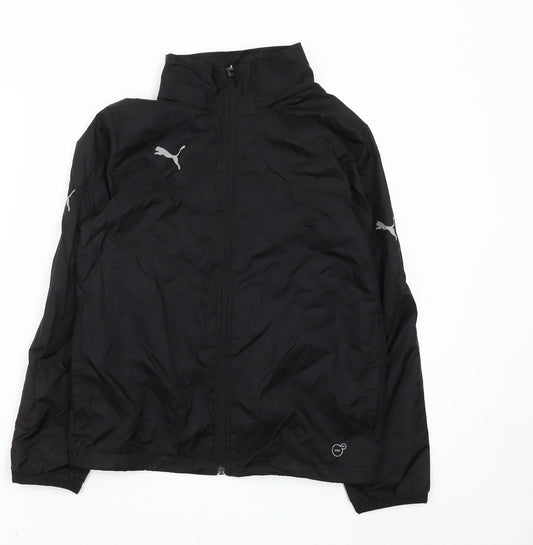 Puma Boys Black 12 Years Windbreaker Jacket Lightweight Full Zip 30-32"