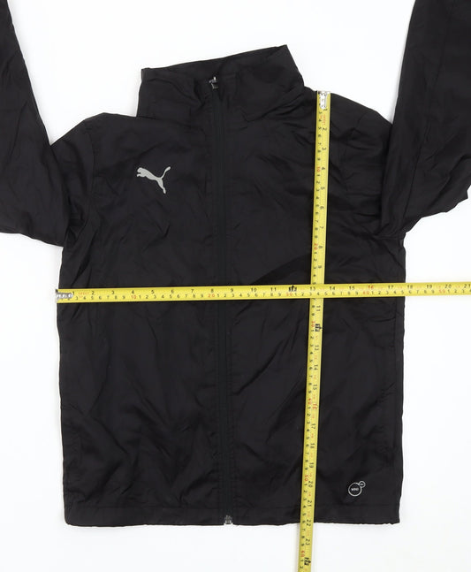 Puma Boys Black 12 Years Windbreaker Jacket Lightweight Full Zip 30-32"