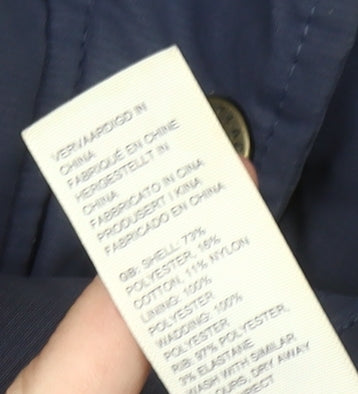 FatFace Girls Blue 4-5 Years Puffer Jacket Hooded Mid-Length Coat