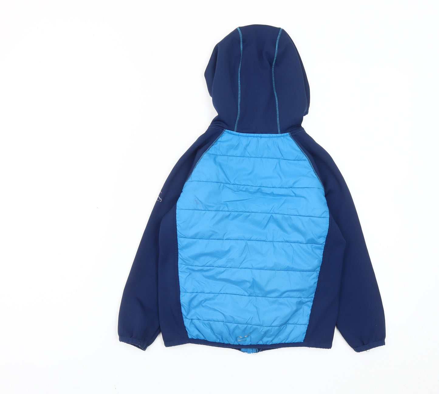 Regatta Boys Blue 5-6 Years Hooded Puffer Jacket Outdoor Zip Coat