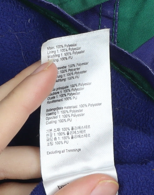 Joules Boys Green Blue Striped Waterproof Rain Coat Jacket Hooded 7 Years