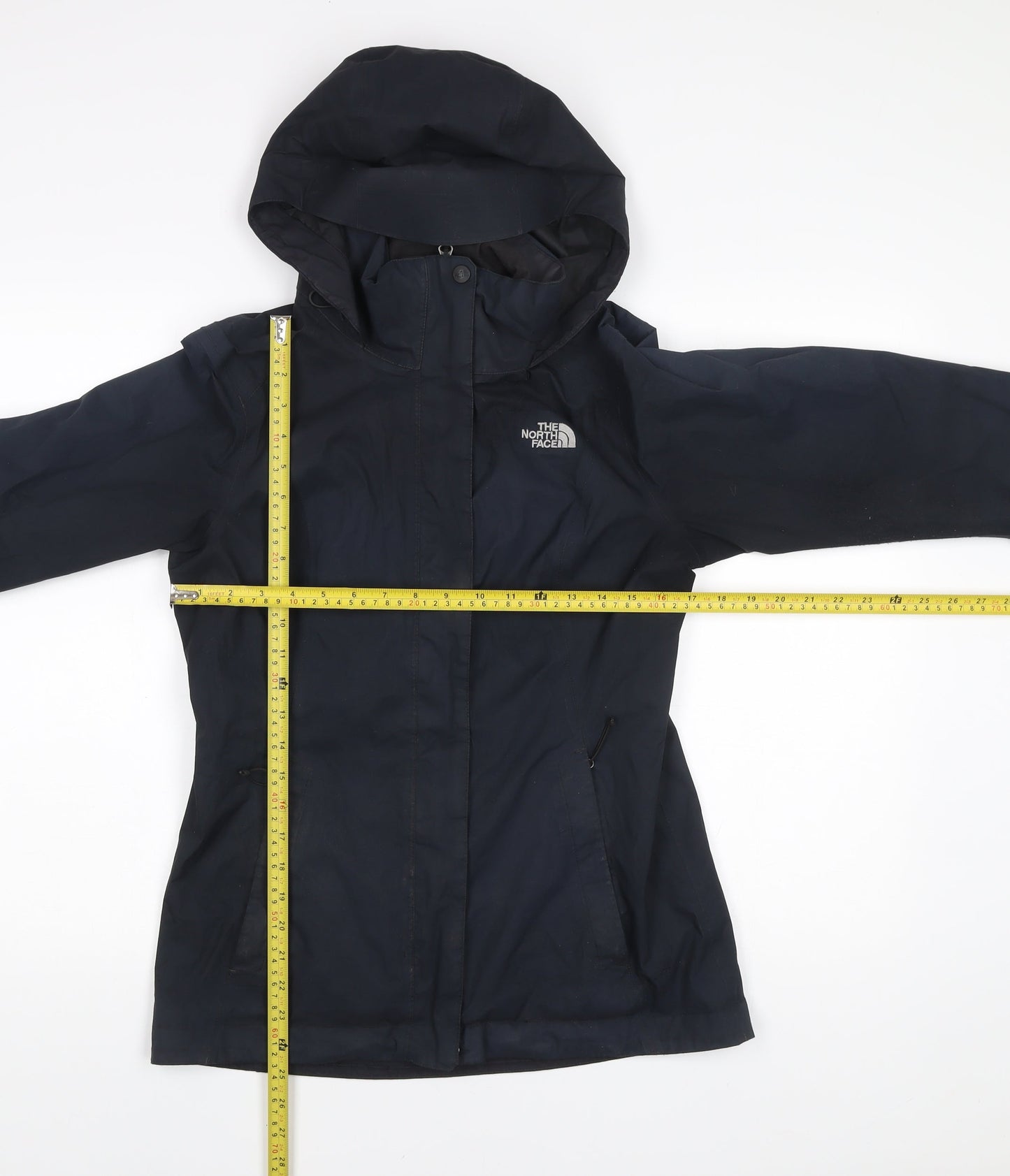 The North Face Womens Black Small Waterproof Hooded Rain Jacket
