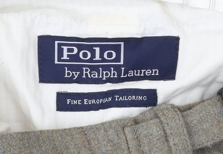 Polo Ralph Lauren Men's Brown Checked Wool Dress Pants 31W 34L