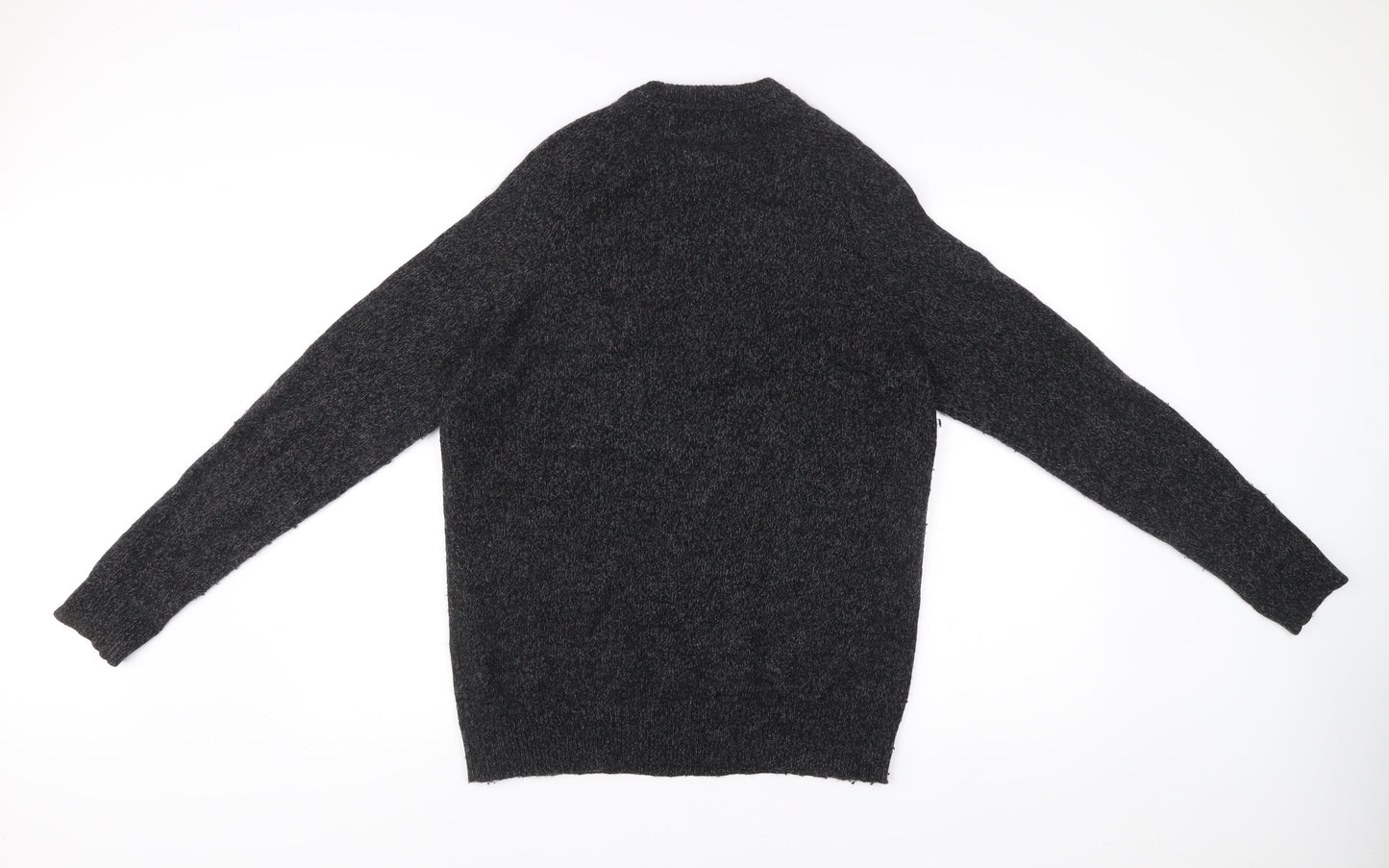 Superdry Mens Grey Wool Blend Pullover Jumper Size L Crew Neck