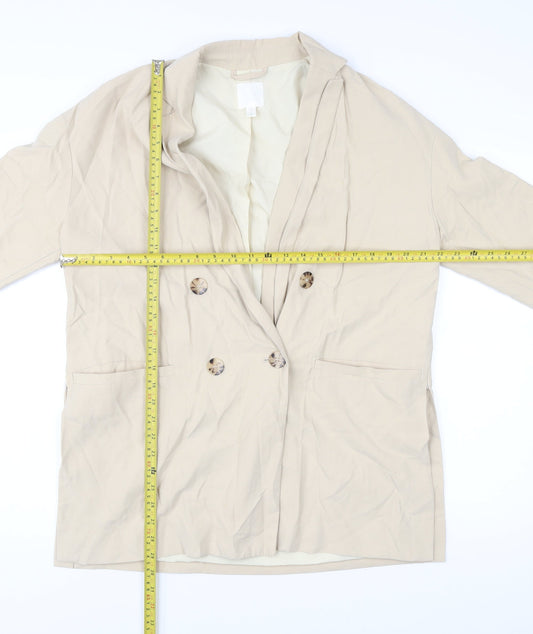 H&M Men Beige Viscose Blend Blazer Jacket Size S Smart Casual
