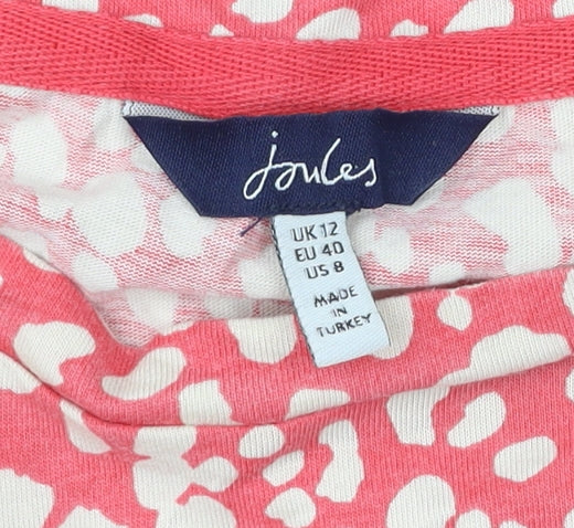 Womens UK Size 12 Joules Pink Cotton Blend Blouse