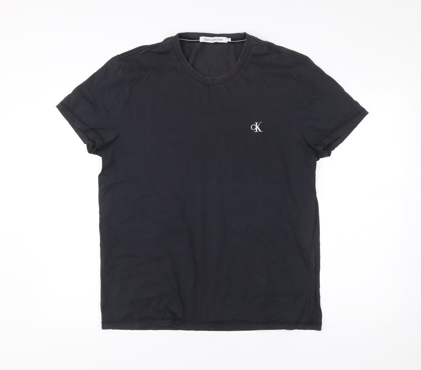 Calvin Klein Men’s Black XL Crew Neck Cotton T-Shirt