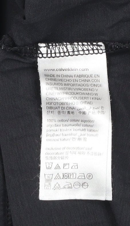 Calvin Klein Men’s Black XL Crew Neck Cotton T-Shirt