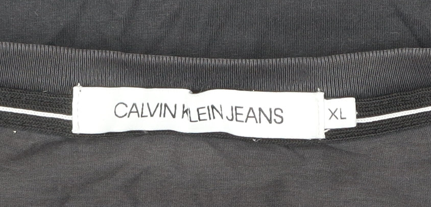 Calvin Klein Men’s Black XL Crew Neck Cotton T-Shirt