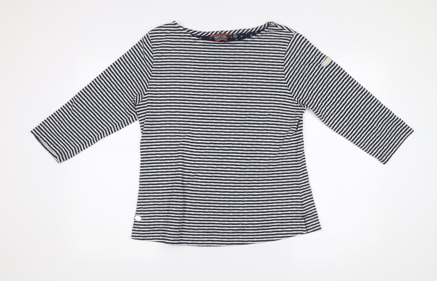 Regatta Women’s Blue Striped 3/4 Sleeve Cotton T-Shirt UK14