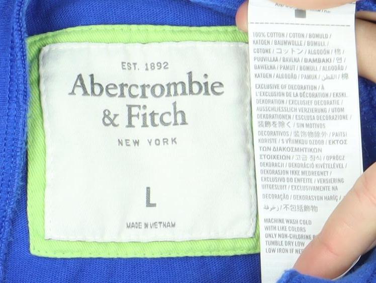Abercrombie & Fitch Men’s Blue Henley Sweatshirt Size L