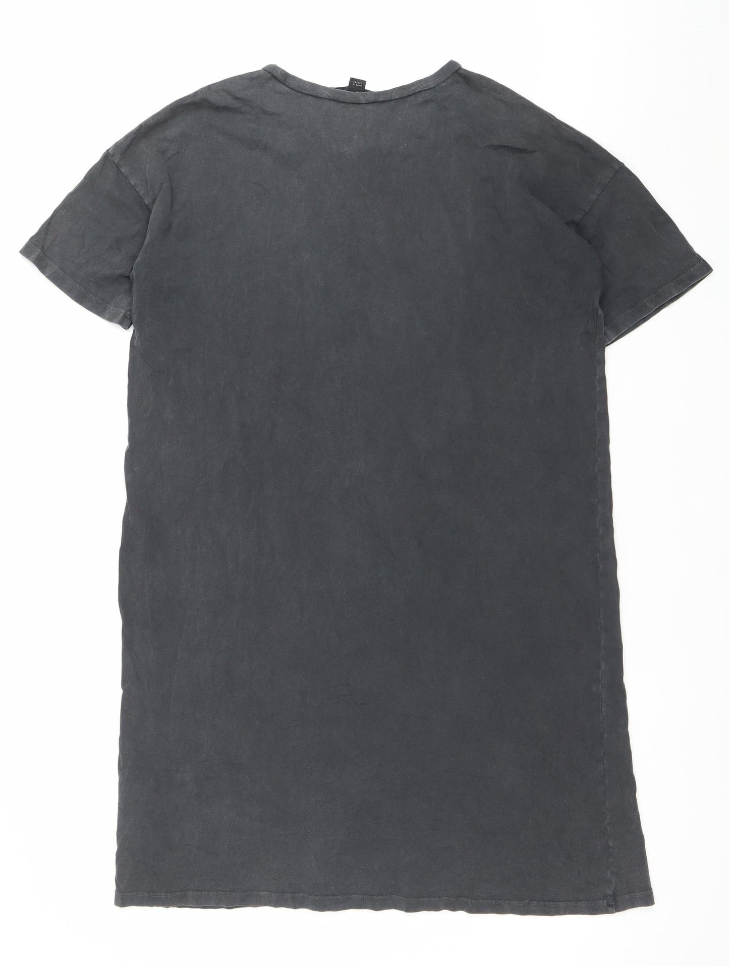 AllSaints Womens Black XS T-Shirt Dress Gothic Skull Graphic Print