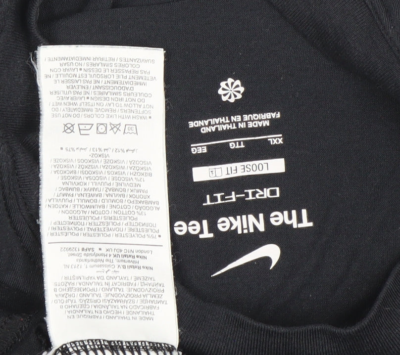 Nike Unisex Black 2XL Dri-Fit Trail Sports T-Shirt