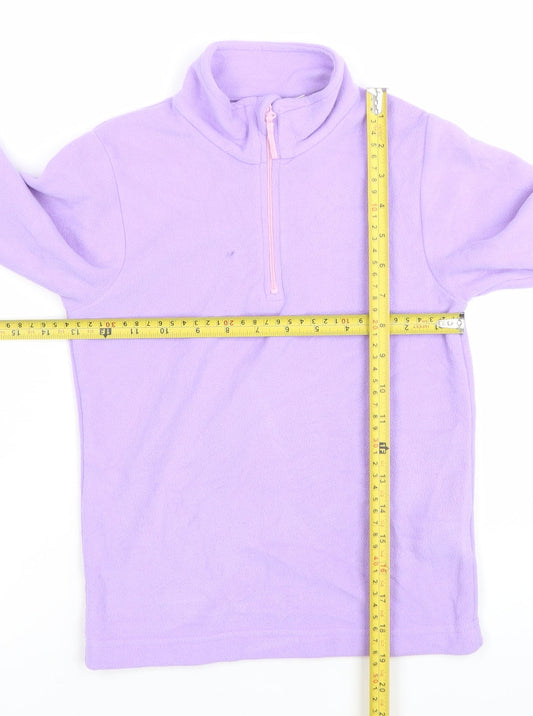 Mountain Warehouse Girls Purple Fleece 1/2 Zip Sweatshirt 7-8 Years