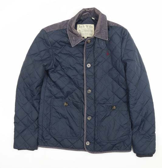 Jack Wills Men's Blue Quilted Jacket Coat S Casual Padded