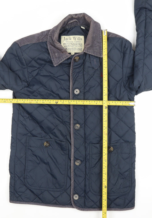 Jack Wills Men's Blue Quilted Jacket Coat S Casual Padded