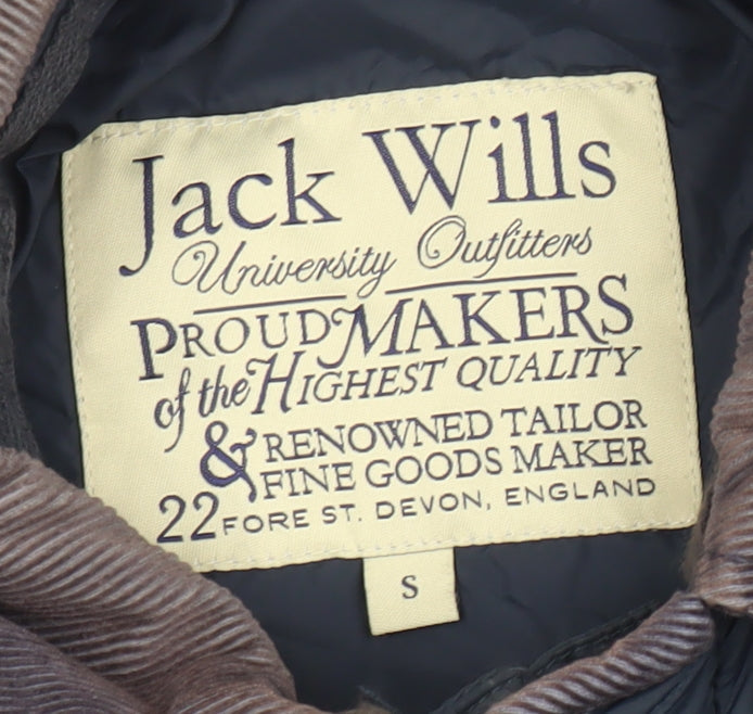 Jack Wills Womens Black Quilted Hooded Jacket Size S Regular