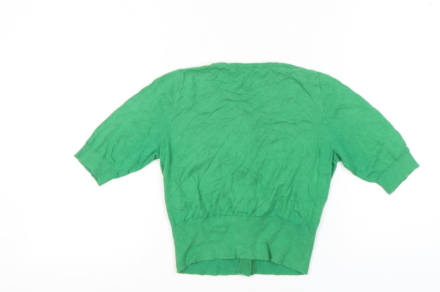 Boden Women’s Green Cardigan UK 12 Scoop Neck 3/4 Sleeve Knit