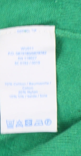 Boden Women’s Green Cardigan UK 12 Scoop Neck 3/4 Sleeve Knit