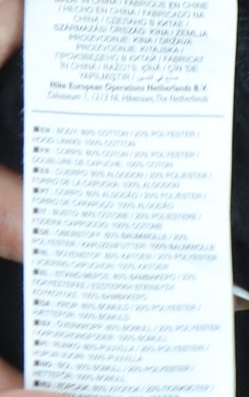 Nike Mens Black Pullover Hoodie M Regular Fit Sports Logo Fleece