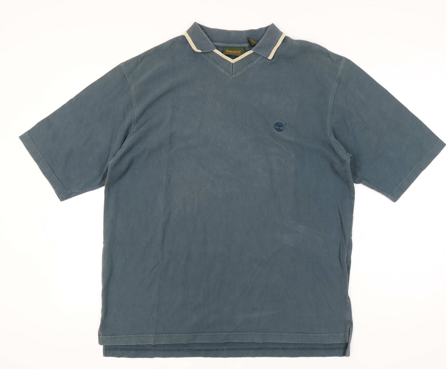 Timberland Men’s Blue Cotton Polo Shirt L Short Sleeve Classic